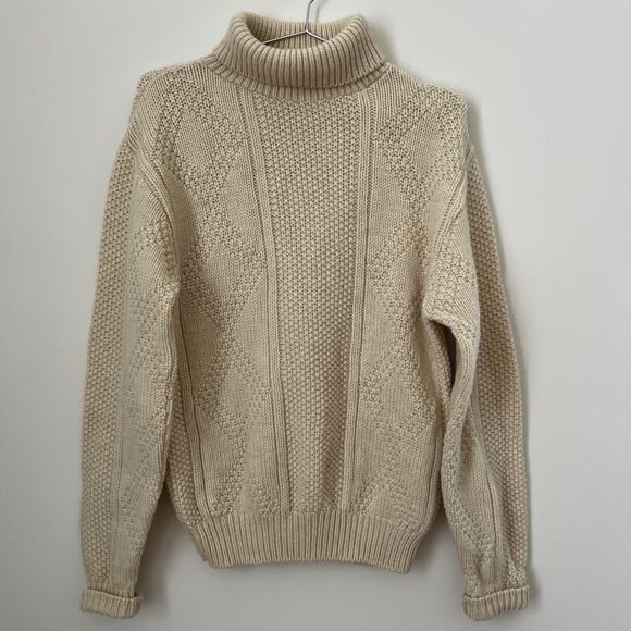 Merrimac Sweaters - Vintage Merrimac Fisherman Turtleneck Sweater Size M